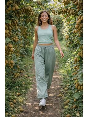 Alfred Dunner Women's Light Green Relaxed Fit Pants Size 18 Polyester